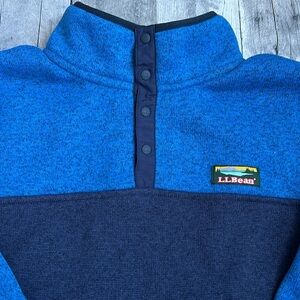 Boys LLBean 3/4 zip blue navy size XL (18)